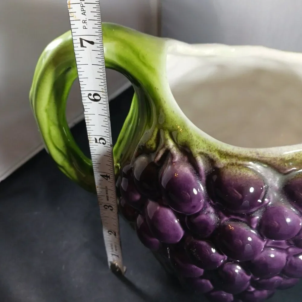 Vintage Pier 1 Majolica Grape Vine Pitcher 3D Made in Italy